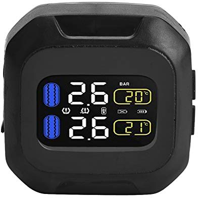 Bediffer Universal Motorcycle Wireless TPMS Sensor Reifendruckkontrollsystem mit 2 externen Sensoren Motorr?der, for r?der und Zubeh?r