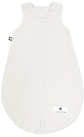 Julius Zöllner Sommerschlafsack Musselin, 0,5 TOG, waschbar bei 40°C, Made in Germany, OEKO TEX Standard 100, ivory, Gr. 56/62