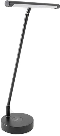 GEWA Pianolampe/Pianoleuchte/Notenpultleuchte - Berührungssensor - 78 LEDs - 3000 K - 6500 K - Dimmbar - 1200 Lux - USB Ladebuchse - Aluminium - Inkl. Netzteil - Farbe: Schwarz Matt