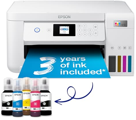 Epson EcoTank ET-2856 A4 Multifunction Air Print and Wi-Fi Ink Tank Printer with double sided printing, Up To 3 Years Of Ink Included