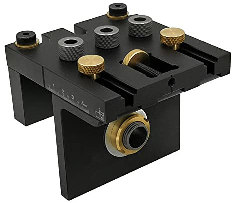 Drill Press 3 in 1 Dowelling Jig 6/8/10mm Wood Drilling Guide Locator Adjustable Dowel Jig Kit for Woodworking Furniture Fast Connecting for Fast and Accurate Installation of Door and Dra