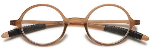 Lanomi Lesebrille Damen Herren Unisex Retro sehr Leicht Runde Sehhilfe Lesehilfe Kleine Vollrandbrille Nerd Brille