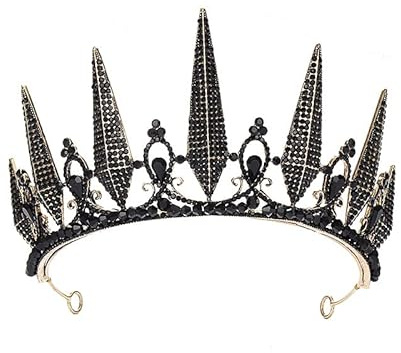 Brautkrone Prinzessin Tiara Stirnband Gothic Chic Hochzeit Tiara für Geburtstag Hochzeit Abschlussball Braut Party Festzug Halloween Weihnachten Kostüm
