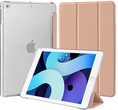 4UBonLife Coque pour iPad 6ème/5ème Génération 9,7 Pouces, Or Rose | pour iPad Air 1/Air 2, Étui de Protection Léger Coque Arrière en PC Dure Translucide Givré pour iPad 9,7 2017 2018