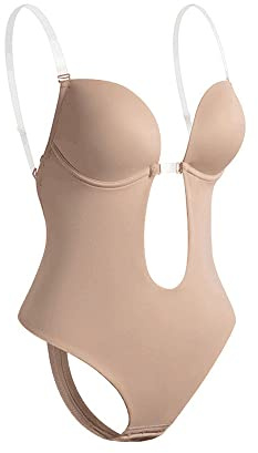 Plunge Backless Body Shaper Bra, Djup V-ringad Rygglös Kroppsdel, Shapewear För Kvinnor Med Magkontroll, Shapewear U Plunge, Med Osynlig Silikonrem I Ryggen, För Klänning Med Låg Rygg