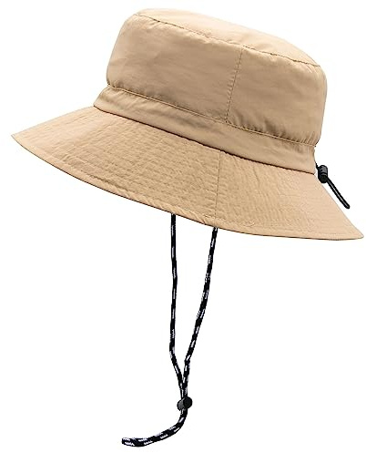 YAMEIZE Cappello da Pescatore Estivo con String - Impermeabile per Donne Uomo Cappello Safari Regolabile Antivento Bucket Hat UV400 Cappello da Pesca Spiaggia Walking Climbing