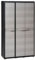 BULANED Gartenschrank mit 4 Regalen, Geräteschuppen, Wetterfest, Outdoor Schrank, Gerätehaus, Gartenhausschränke, Terrassenschrank, Schwarz und Grau