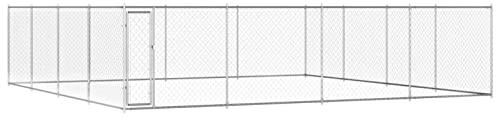 GuyAna Outdoor-Hundezwinger Verzinkter Stahl 760x760x185 cm Hundegehege Indoor Kaninchenzaun