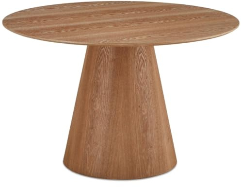 Furnhouse Tango Runder Esstisch | Eichenfurnier Säulenfuß | Ø120 cm Natur – Skandinavisches Design für 4 Personen