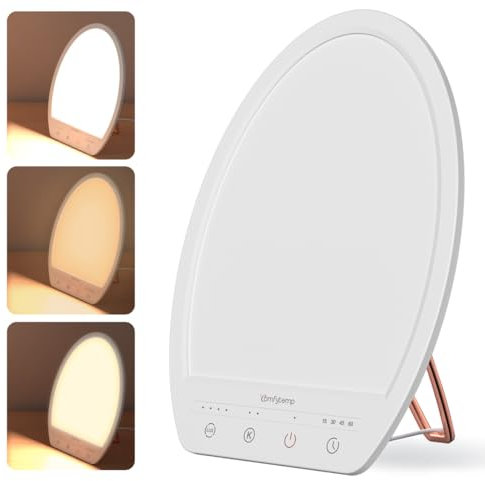Comfytemp SAD Lamp, Up to 16000 Lux Light Therapy Lamp for Seasonal Affective Disorder, Natural Sunlight Daylight Lamp with 3 Color Temperature & 4 Brightness, Touch Control Happy Lamp for Home/Office