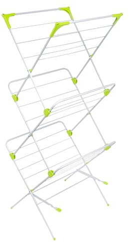 Orwell Triple X Clothes Airer | Foldable Clothes Drying Rack | Clothes Horse with Height-Adjustable Wings | Free-Standing Laundry Dryer Rack | Indoor and Outdoor Use
