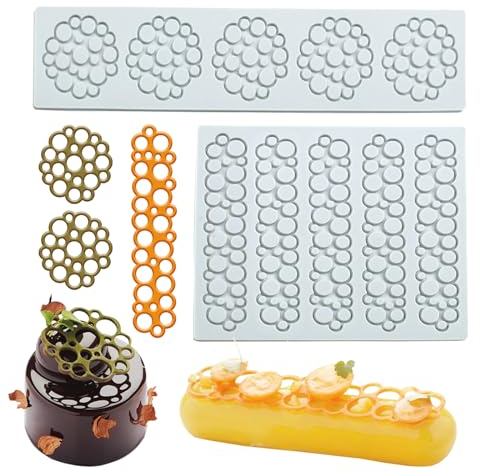 Zfseyuh 2 Pezzi Stampi in Silicone per Fondente e Dolci - Decorazione di Torte, Cioccolato, Resina, Sciroppo - Motivo a Pizzo