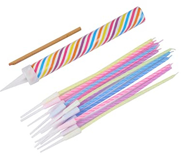 Homéa, Fontaine Lumineuse + 12 Bougies Multicolores H12 cm