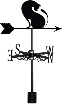 ZNEL Wetterhahn Ausgehöhlte Cartoon Katze Form Ornament Langlebige Wetterfahne Mit Anti-Rost-Beschichtung Praktisch Gartendekoration Für Draußen Richtungsanzeiger, Style C