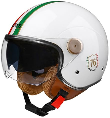 Casco Aperto Moto Mezzo Casco Casco Moto Jet Vintage Omologato DOT/ECE Con Visiera Parasole Casco Demi-Jet Per Moto 3/4 Stile Retrò Per Adulti Uomini Donne Q,M=57-58CM
