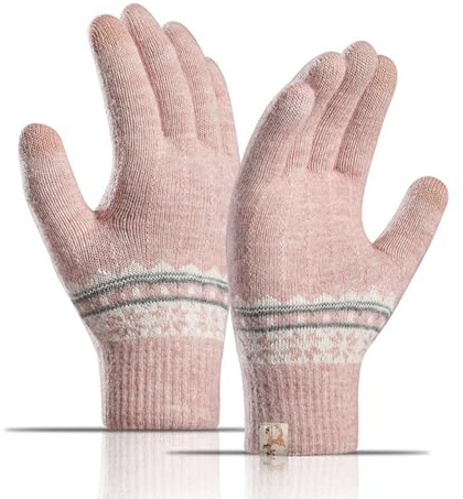 Long Keeper Winter Damen Handschuhe Touchscreen Thermische Warme Strickhandschuhe Elastische Gestrickt Fäustlinge zum Fahren Gehen Laufen