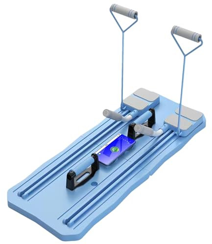 Pilates Reformer Board, Trainingsboard mit Rollen, Bauchtrainer-Board mit automatischem Rückprall, faltbares Bauchtrainer-Trainingsgerät für Fitnessbegeisterte und Anfänger
