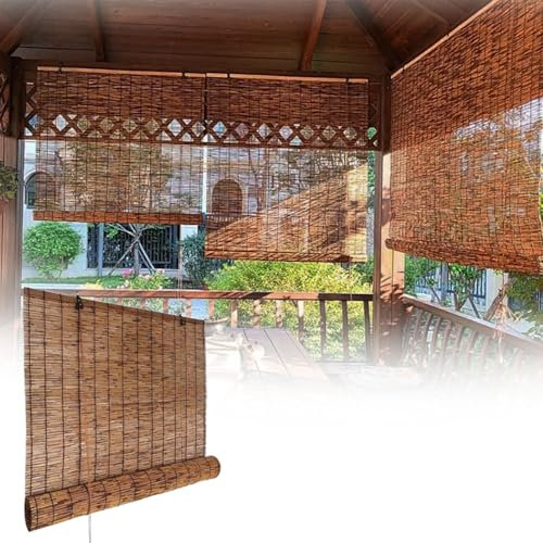 Bambusrollo Bambus Jalousine 60cm 75cm 80cm 95cm 100cm 120cm 135cm Sonnenschutz Rollo Blickdicht Seitenzugrollo Raffrollo