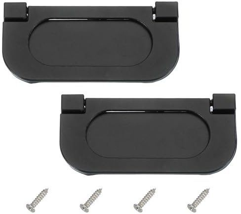 PATIKIL Poignée à anneau encastré de 2,9 pouces (75 mm) 2 pièces Poignée de tiroir basse en alliage de zinc avec vis pour meubles placards commodes, Noir
