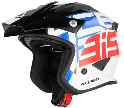 Casco Jet Aria Graphic Azul Rojo y Blanco Totalmente Homologado 22.06 (L 59/60)