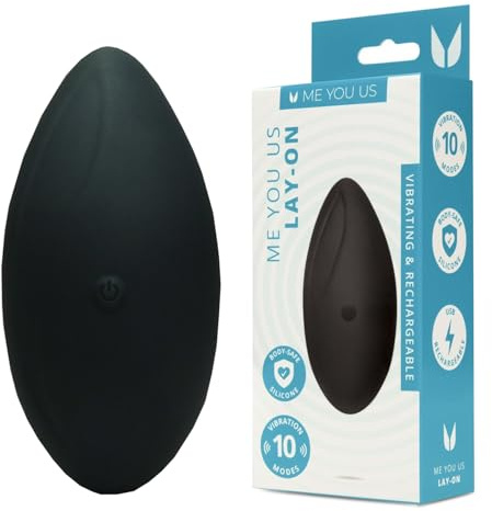 Me You Us Lay-On Vibrator – Rechargeable Clitoral Stimulator for Women | 10 Vibration Modes, Ergonomic Contoured Design, Body-Safe Silicone, Waterproof (Black)