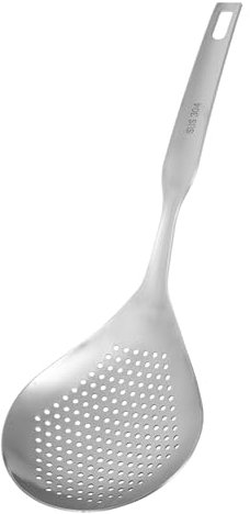 GLEAVI Cucharón Ranurado Inoxidable Para Cocinar y Freír Espumadera Multifuncional Con Perforaciones Para Pasta Fideos y Verduras
