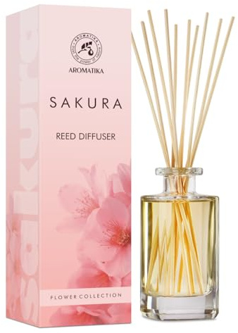 Diffuseur de Parfum Sakura 140 ML - Naturel Fragrance Fraîche et Durable - Désodorisant - Parfum de Ambiance - Aroma Maison - Assainisseur de Air - Aromathérapie