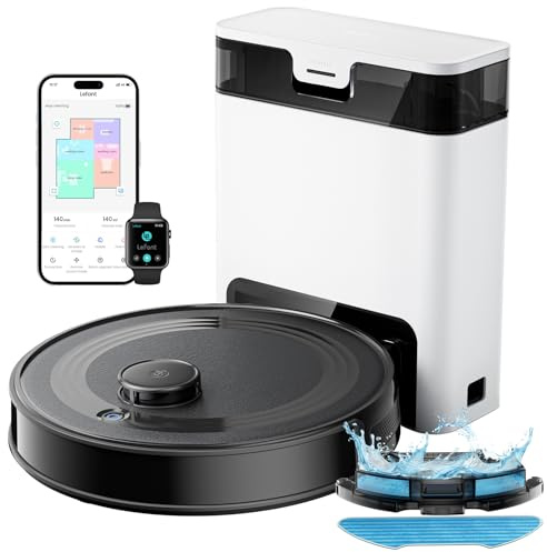 LEFANT M2S Pro Robot Aspirapolvere Lavapavimenti Con Mappatura, 10000Pa, 240 Minuti, Navigazione Laser dToF, Evitamento Ostacoli PSD, Controllo APP/Alexa, Pulizia Personalizzata, Nero