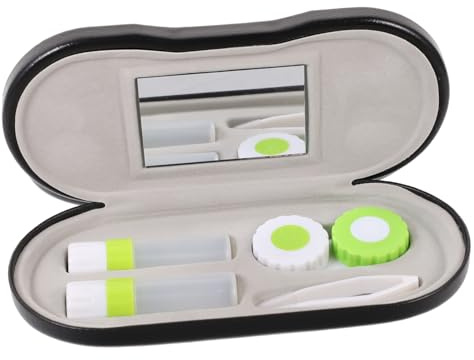 Veemoon Lens and Eyeglass Case 2-in-1 Portable Black Travel Lens Kit for Home and On-The-go Storage