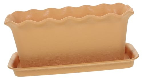 GANAZONO Maceta Rectangular Roja de Plástico para Plantar, 1 Juego