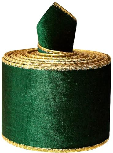 Christmas Wired Ribbon, 2.5 Inch x 6 Yard Red Vintage Truck Ribbon for Gift Wrapping Floral Bows Craft Christmas Tree Decoration (Green)