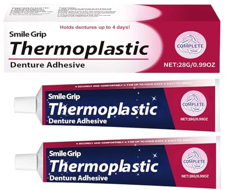 Clawrex Crema adhesiva para prótesis dentales, 2 unidades de adhesivo termoplástico, adhesivo termoplástico, termoplástico seguro