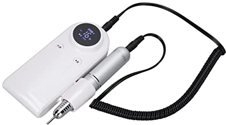 BONKZEBU Trapano Elettrico per Unghie Ad Alta velocità, 45000 Giri/min, 6 Punte, Lucidatrice per Unghie, Calore Ridotto, Basso Rumore per la Molatura, Materiale ABS