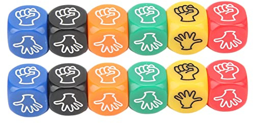 12 Stücke Finger Ratespiel Würfel Stein Papier Schere Würfel Set 6 Seiten 6 Farben 20mm Kunststoff Spiel Würfel für Kinder Erwachsene Familie Party Unterhaltung