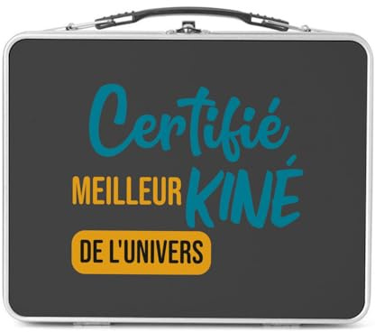 Fabulous Lunch Box in metallo argentato per sandwich e snack, certificato miglior Kiné dell'universo, dottore sport medico, contenitore per gustare in alluminio, ciotola rigida, stile retrò, stampato