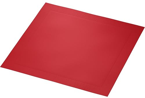 Duni Dinner-Servietten 4lagig Tissue geprägt Uni rot, 40 x 40 cm, 50 Stück