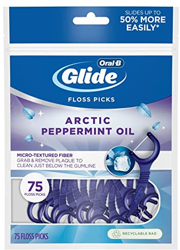 Oral-B Glide 3d White Floss Picks Radiant Mint 75 Count