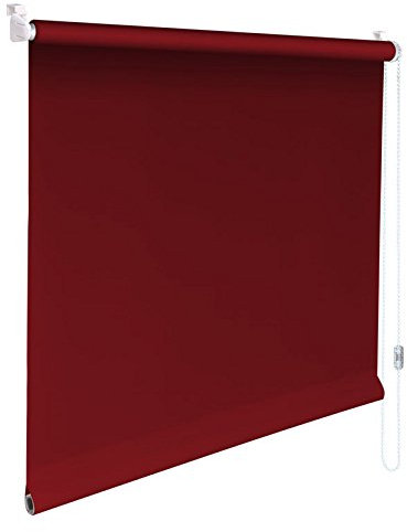 Sonnenschutz-HH - Mini-Rollo Minirollo Klemmfix Klemmrollo Kettenzugrollo Breite x Höhe STOFFMAß 77x140 cm - 77 x 140 cm – WEINROT Sichtschutzrollo Sichtschutz-Rollo Fensterrollo Easy&Fix montiert Seitenzugrollo inkl. Klemmträger/Klemmhalter