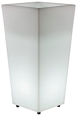 Newgarden Pot de Fleur Lumineux en polyéthylène Blanc Melisa D30cm Transparent