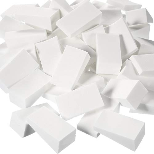 TecUnite 100 Pieces Makeup Sponge Cosmetic Latex Free Wedges Makeup Sponges for Foundation Small Wedge Shaped Smooth for Blending Liquid Cream Foundation Tools Festival(White)