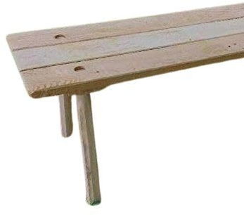 Sonder: Breite mittelalterliche Bank, aus Eiche 25-30 mm mit 8-kantigen Beinen, 95 cm lang, 35cm breit