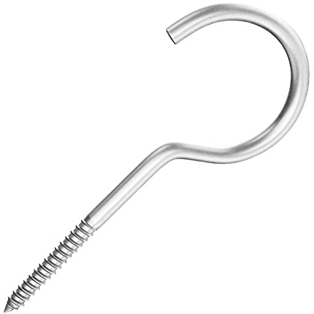 4.5X35mm Hakenschrauben in C-Form (25 Stück), Tassenhaken, M4.5 Ösenschraube, Wandaufhänger, Deckenschrauben zum Einschrauben für Tassen, LED-Leuchten, Weihnachtsdekoration, Pflanzen, Küchenhelfer