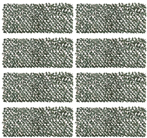 Outsunny 8 Stück künstliches Pflanzenwand Hecke UV-Schutz Sichtschutz Rhododendronblätter Design 200 X 100 Heckenpflanze für Garten Outdoor Dekor