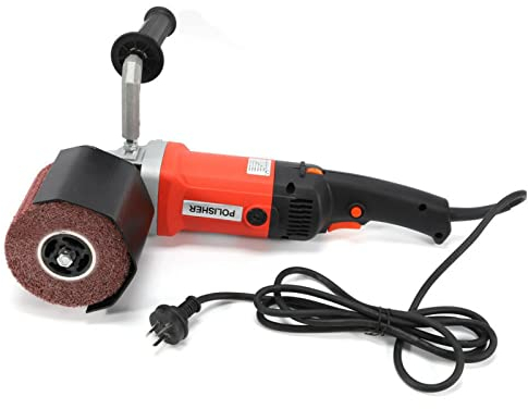 1400 Watt Satiniermaschine Holz Bürstenschleifer Schleifmaschine zur Renovierung von Oberflächen aller Art, Poliermaschine Radpolierer für Holz Kunststoff Metall Edelstahl