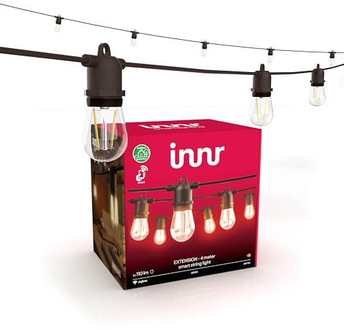 innr Smart Catena Luminosa Esterno Estensione 4m, Luci LED, Bianca Calda, Lampade da Esterno Giardino, 8 Lampadine, Dimmerabile (Set Base OLS 210 Necessario)