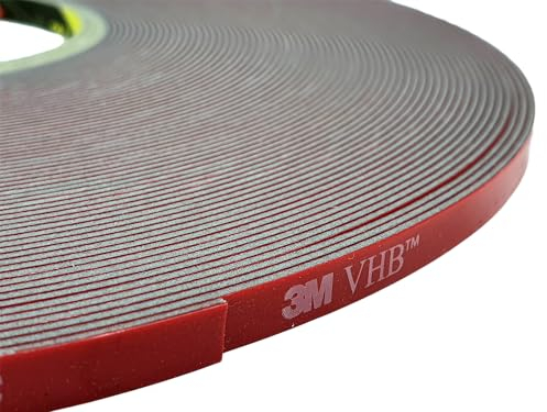 GMP Tech beauty of sound 3M VHB-Klebeband - 33 M x 6 MM - Extra Strong - Acryl - Rot - Doppelseitiges Klebeband - Metall, LED-Streifen, Innen- und Außenbereich - Hitzebeständig bis zu 150°C