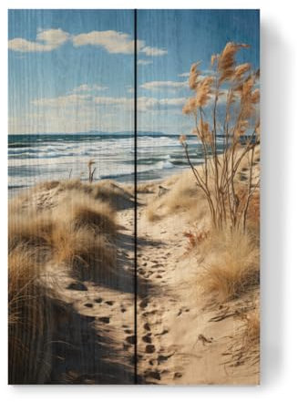 artboxONE Holzbild 30x20 cm Reise/Strand und Meer Strandromantik von Künstler Webwald