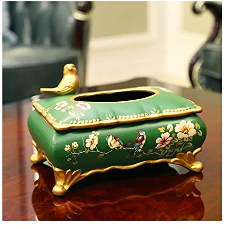 Multifunktionaler Tissue-Box-Halter Taschentuchbox-Halter, chinesischer Stil, Retro-handbemalte Keramik-Taschentuch-Aufbewahrungsbox, Wohnzimmer, Schlafzimmer, Büro, Desktop-Dekoration, Taschentuchbox