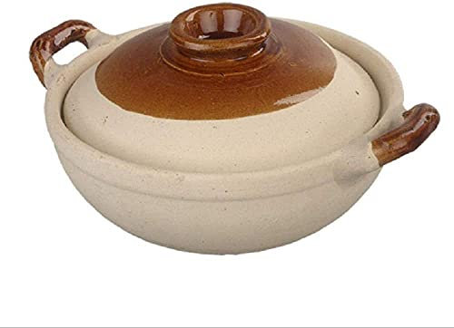TIECHUINIUB Faitout en terre cuite en terre cuite - Casserole de cuisson en argile - Chauffage uniforme - Stockage thermique - Solide et beau - Facile à nettoyer - Capacité : 1,5 l
