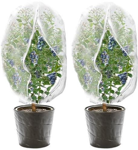 2 Stück Insektenschutznetz Pflanzenschutznetz Gemüsenetz, Garten Insektennetz Vogelschutznetz Mit Kordelzug Und Reißverschluss, Pflanzen Feinmaschig Gartennetz Für Obst Gemüse Blumen(80x120cm)